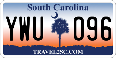 SC license plate YWU096