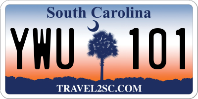 SC license plate YWU101