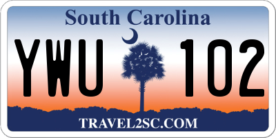 SC license plate YWU102