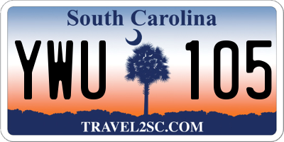 SC license plate YWU105