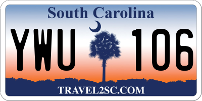 SC license plate YWU106