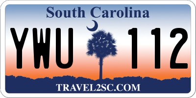 SC license plate YWU112