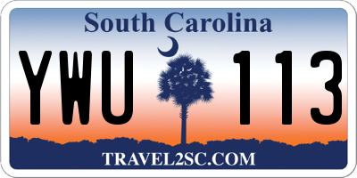 SC license plate YWU113