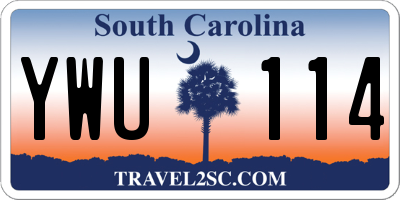 SC license plate YWU114