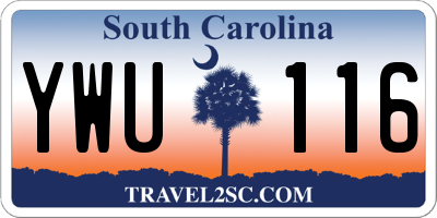 SC license plate YWU116