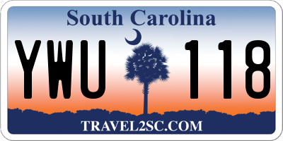 SC license plate YWU118