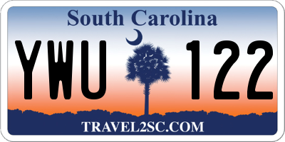 SC license plate YWU122