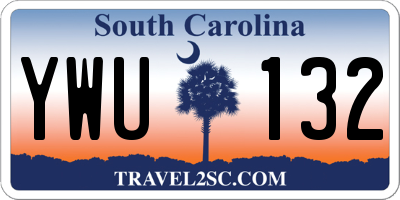 SC license plate YWU132