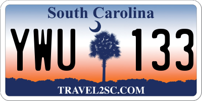 SC license plate YWU133