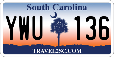 SC license plate YWU136