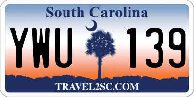 SC license plate YWU139