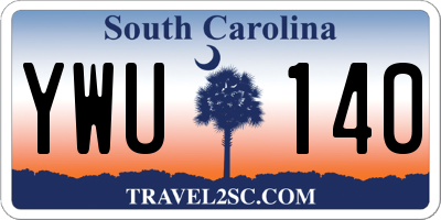 SC license plate YWU140