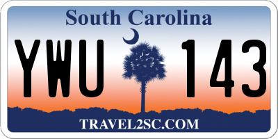 SC license plate YWU143