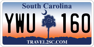 SC license plate YWU160