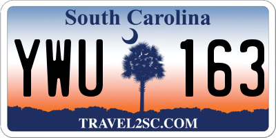 SC license plate YWU163