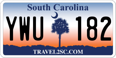 SC license plate YWU182