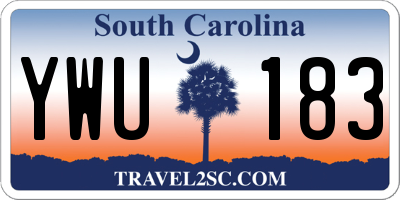 SC license plate YWU183