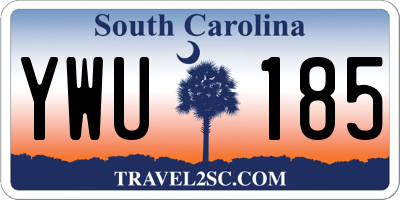 SC license plate YWU185