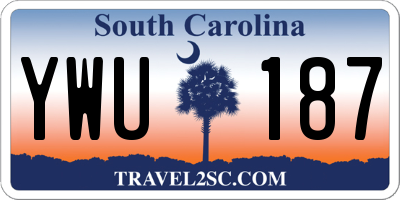 SC license plate YWU187