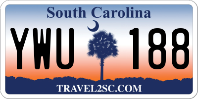 SC license plate YWU188