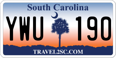 SC license plate YWU190
