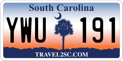 SC license plate YWU191