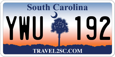 SC license plate YWU192
