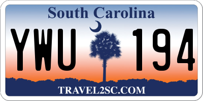 SC license plate YWU194