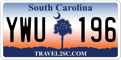 SC license plate YWU196