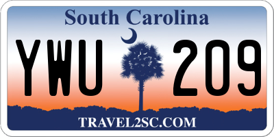 SC license plate YWU209