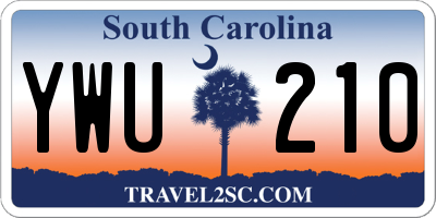 SC license plate YWU210
