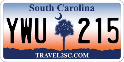 SC license plate YWU215