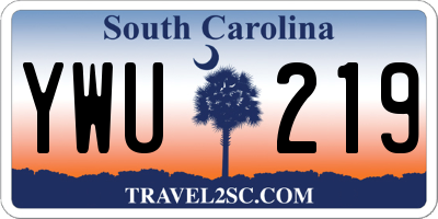 SC license plate YWU219