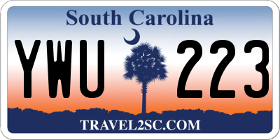 SC license plate YWU223