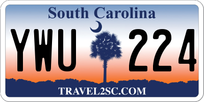SC license plate YWU224