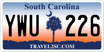 SC license plate YWU226