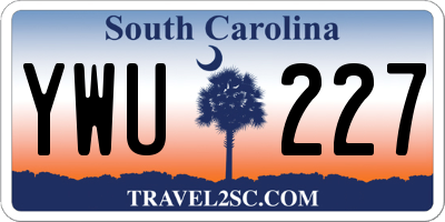 SC license plate YWU227