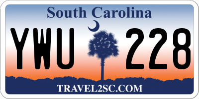 SC license plate YWU228