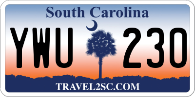 SC license plate YWU230