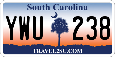SC license plate YWU238
