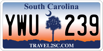 SC license plate YWU239