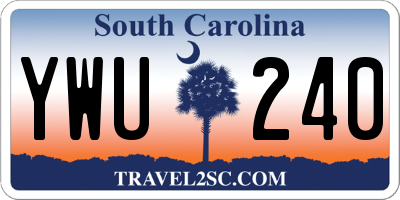 SC license plate YWU240