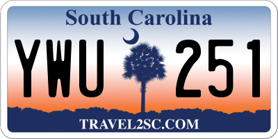 SC license plate YWU251