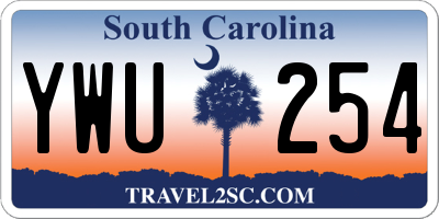 SC license plate YWU254