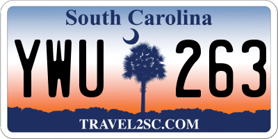 SC license plate YWU263