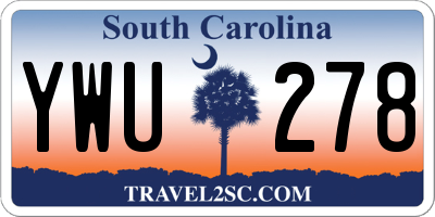 SC license plate YWU278