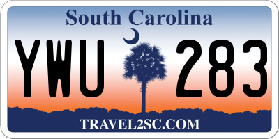 SC license plate YWU283