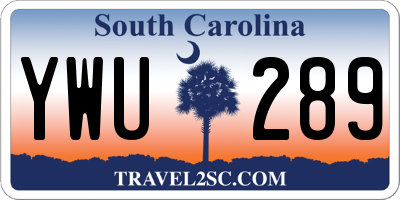 SC license plate YWU289