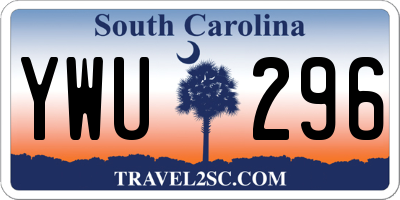 SC license plate YWU296