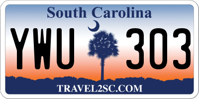 SC license plate YWU303